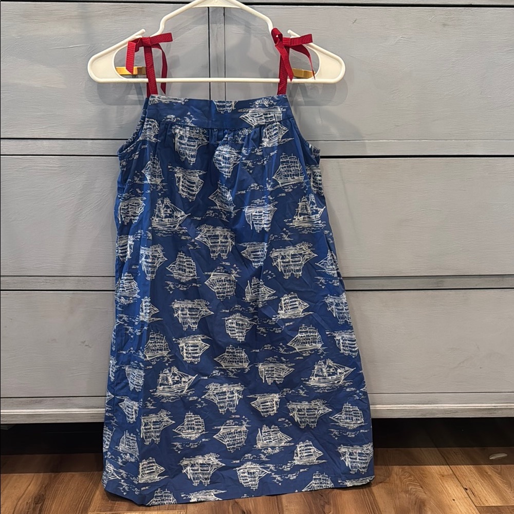 Hanna Andersson Boat Nautical Girls Dress EUC Size 150 (girls 12)